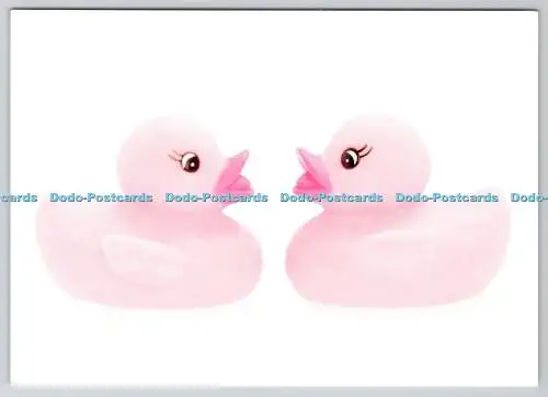 D334109 Zwei rosa Enten. Der Postkartenladen