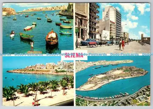 D325303 Malta. Sliema. St. Julians Bay. Exiles Beach. Ghar Id Dud. Yachthafen.