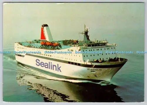 D325332 M.V. Nikolaus. Sealink UK. Bestätigungskarte zum Erhalt des Briefes