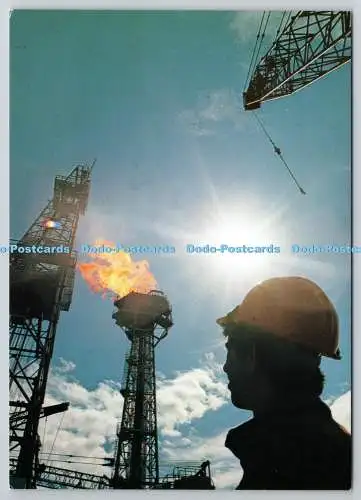 D326212 Nordsee. Flare Stack und Bohrgerät auf BP Produktionsplattform FB in