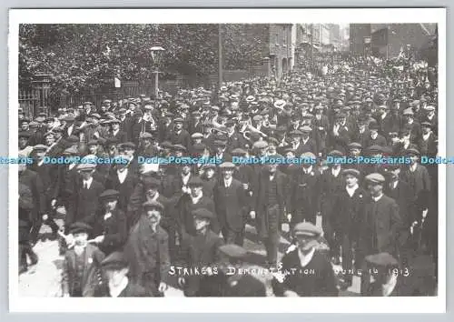 D325439 England. Streikdemonstration. 16. Juni 1913. Nostalgie-Tinte. Alte Postca
