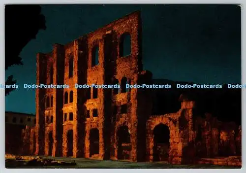 D334280 Aosta. Ruinen des römischen Amphitheaters. Bei Nacht. Enrico Ivrea. Serie.