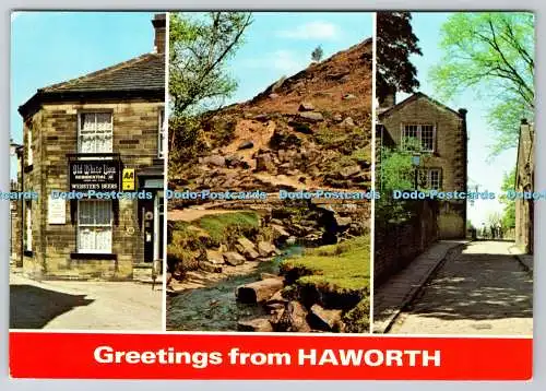 D331497 Grüße aus Haworth. Bronte Bridge. E. T. W. Dennis. Scarborough. Mul