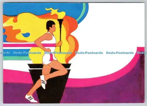 D328871 Olympische Sommerspiele 1984. Robert Peak. Olympische Fackel-Postkarte. Los Angele