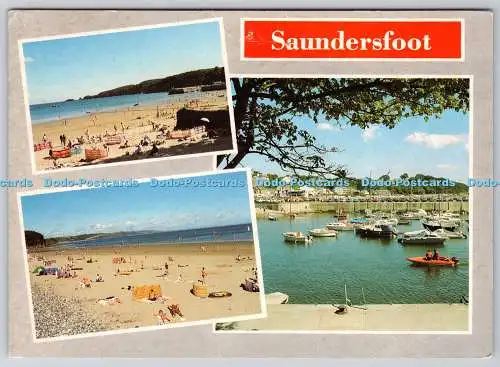 D328886 Saundersfoot. Village Beach und Monkstone Point. Blick nach Osten Richtung Coppe