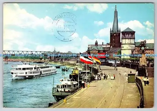 D331520 Düsseldorf am Rhein. Rheinufer Mit Dem Rheindampfer Europa. Horst Ziethe