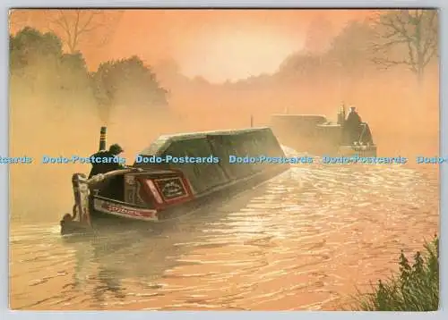 D328893 England. Grand Union Canal. Herbstlicher Sonnenaufgang. J. Salmon. Sevenoaks. Waterc