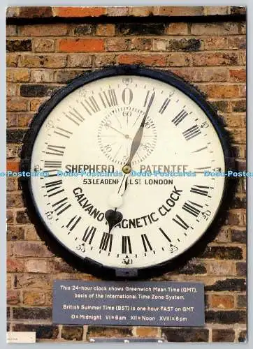 D325502 Greenwich Mean Time. 24 Stunden öffentliche Uhr am Old Royal Observatory. Nati