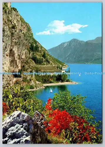 D326365 Gardasee. Malerische Ansicht auf dem westlichen Weg. Rivietta Souvenirs. Bre