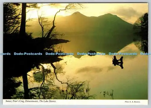 D328956 The Lake District. Derwentwater. Friars Crag. Sonnenuntergang. E. A. Bowness. Joh