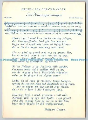 D325555 Norwegen. Hilsen fra Sor Varanger. Hallvard Reveiten. Songtexte mit ihr