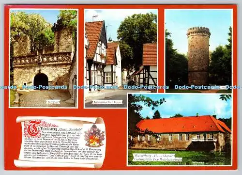 D328980 Tecklenburg. Burgtor. Krummacher Haus. Wierturm. Wasserburg Haus Marck.