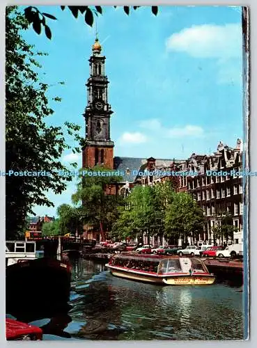 D325571 Niederlande. Amsterdam. Westertoren. Schlitten fahren. Postkarte