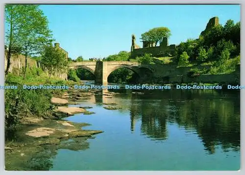 D334393 Teesdale. Schloss und Grenzbrücke. Barnard Castle. J. Salmon. Sieben