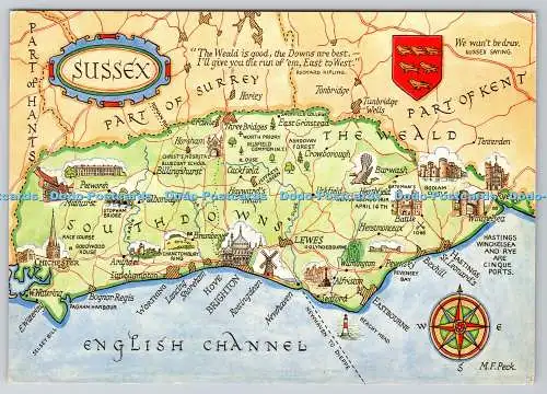 D334426 Sussex. Karte. J. Salmon. Sevenoaks. Kent