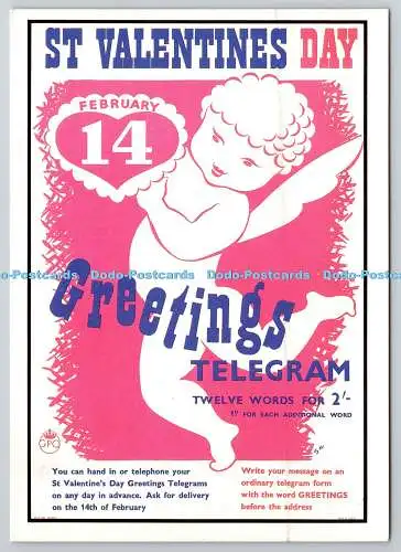 D325647 Valentinstag. Gruß Telegramm Werbung Plakat Bild von 195