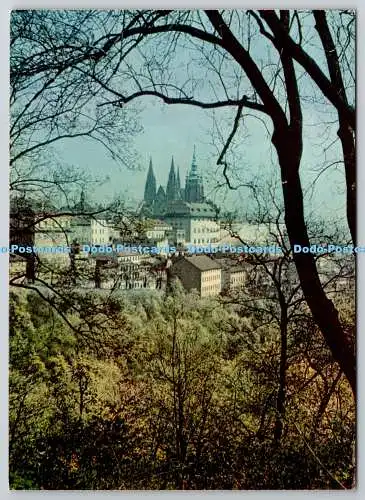 D329080 Praha. Blick auf die Prager Burg vom Strahov-Garten. J. Novotny. Orbis.