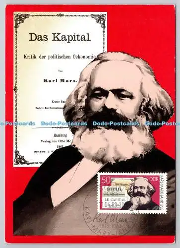 D329097 Karl Marx Jahr 1983. Ministerium für Post und Fernmeldewesen der DDR. Bi