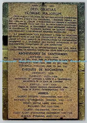 D325687 Frankreich. Eure. Abbaye du Bec Hellouin. Denkmal. Combier Imprimeur Macon.