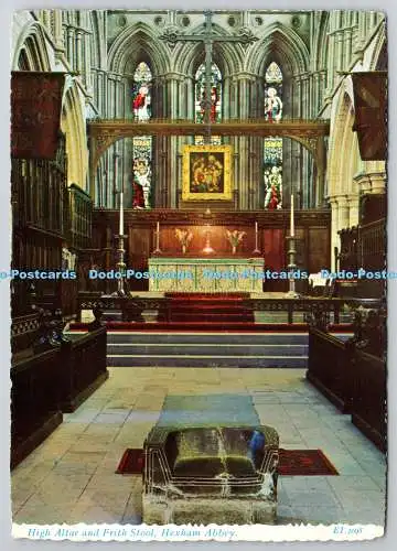 D326520 Hexham Abbey. Hochaltar und Frith Hocker. Valentines Valuxe. Dundee und