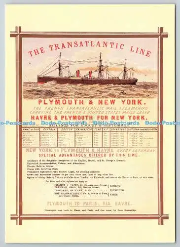 D329108 London. Nationales Postmuseum. Transatlantic Line. Havre und Plymouth t