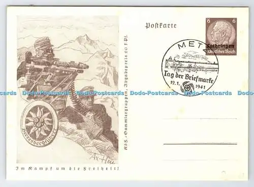 D334524 Freiheit in vollem Schwung. Gebirgsjager Gebirgsinfanterie. PM. Metz