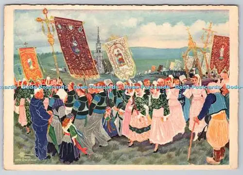 D331748 En Parcourant la Bretagne. Durch die Bretagne. Procession de Pardon. Ein Sai