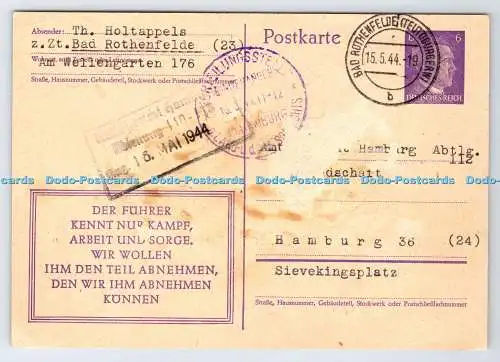 D334530 Der Führer kennt Nu Kampf. Arbeit Und Sorge. Wir Woll. Th. Holtappels.