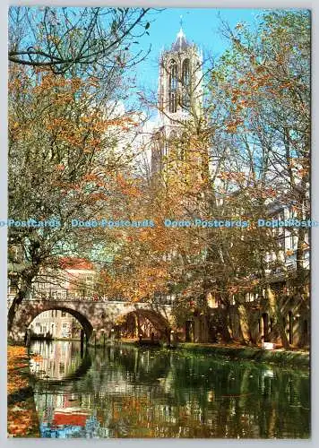 D325705 Holland. Utrecht. Oudegracht met Gaardbrug en Domtoren. Bert van Loo. SO
