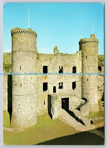 D326539 Innenraum von Harlech Castle. A. Pickett. Cyfarchion o Gymru. Grüße fr