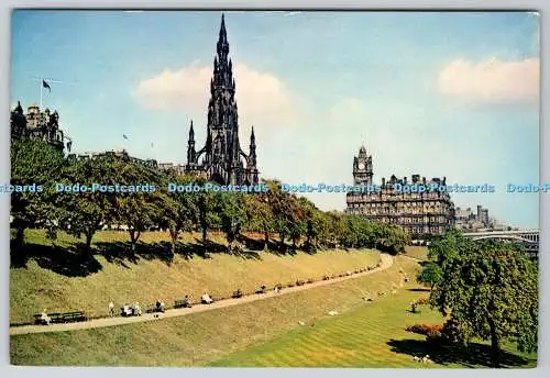 D331776 The Scott Monument and the North British Hotel. J. Arthur Dixon. Inverne
