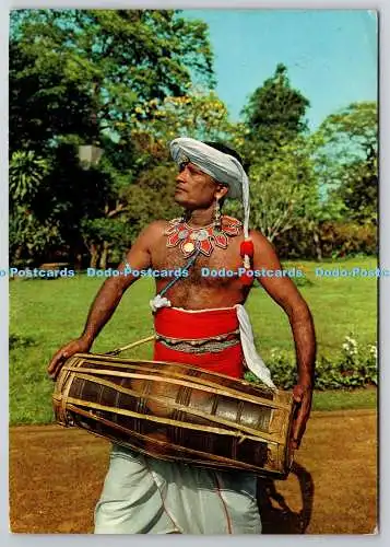 D325736 Sri Lanka. Kandyan Drummer. Tourismusverband Ceylon. Krüger. Postkarte