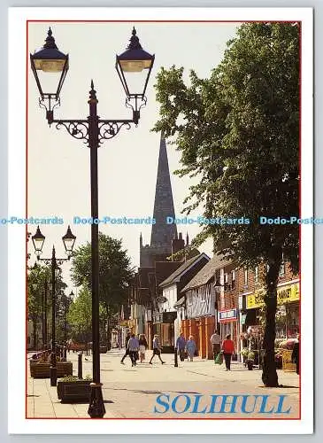 D329150 West Midlands. Solihull. Hauptstraße und Kirche St. Alpheges. Richter. Ha