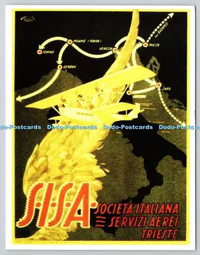 D325748 Karte. S.I.S.A. Societa Italiana Servizi Aerei Trieste. LAR A 103. 2009