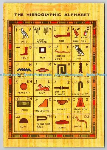 D326617 Ägypten. Das hieroglyphenalphabet. Isis Tourist Printing House. Bedruckt i