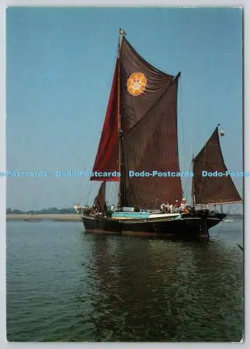 D325810 Segelkahn Gladys. D. Hanbury. Shoreline Card. Clacton. E. T. W. Denn