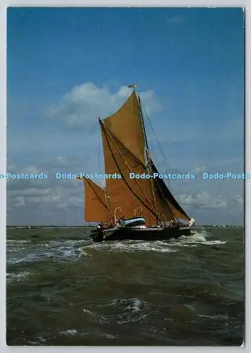 D325811 Segelkahn Dawn. D. Hanbury. Shoreline Card. Clacton. E. T. W. Dennis