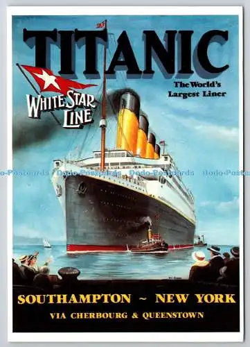 D326655 Titanic. White Star Line. Der größte Liner der Welt. Southampton nach New Y