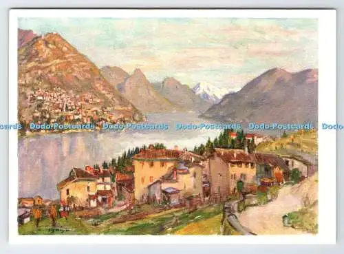 D334678 Monte Bre Mit Castagnola. Nach einem Gemalde Von Fritz Meijer