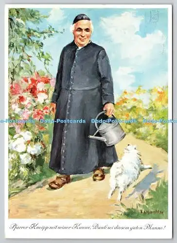 D329314 Pfarrer Kneipp mit seiner Kanne. Dank sei diesem guten Manne. Emil Kohn.