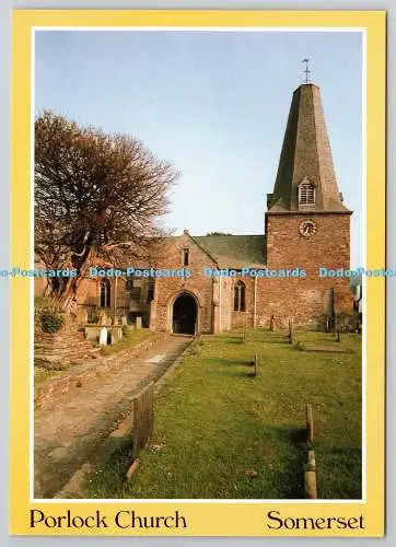 D325918 Somerset. Porlock Kirche. Datiert aus dem 13. Jahrhundert und dem Hl.