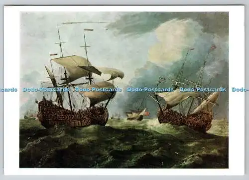 D326797 Greenwich. National Maritime Museum. Dritte Raten in einem Squall 1680. Attr.
