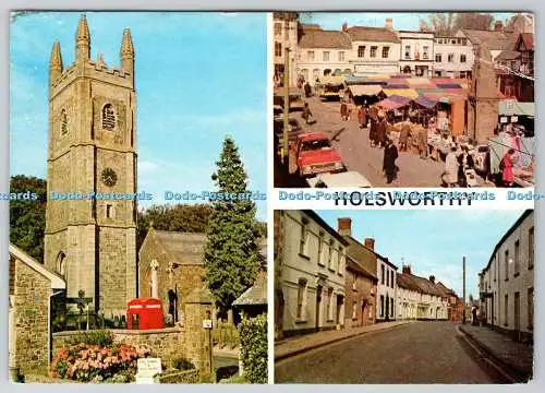D332008 Holsworthy. Markttag auf dem Platz. PM. North Devon. 1983. Multi View
