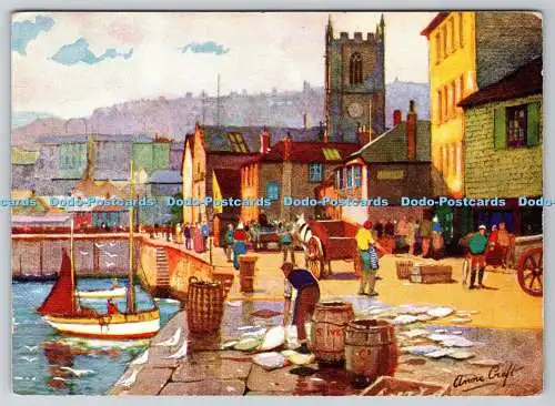 D332022 St. Ives. Der Kai. A. Vivian Mansell. London. Serie. 102. Anne Cro