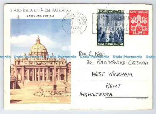 D334837 Stato Della Citta del Vaticano. Cartolina Postales. 1950