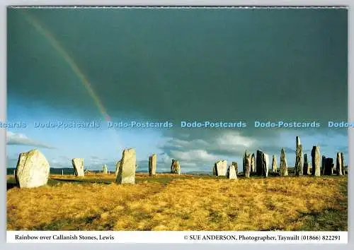 D326887 Lewis. Regenbogen über Callanish Stones. Sue Anderson. Taynuilt. Richter. Ha
