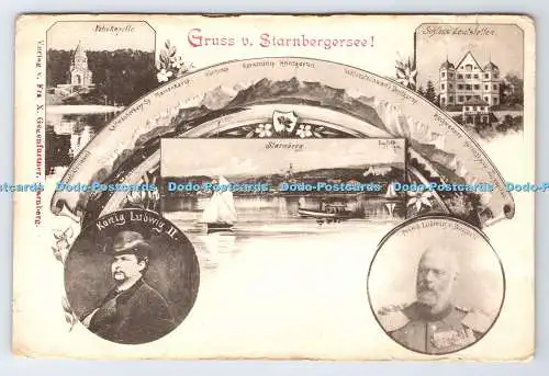D3344877 Gruss v. Starnbergersee. Starnberg. König Ludwig II. Frz. X. Gegenfurtne