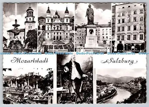 D332114 Mozartstadt Salzburg. Mozart Denkmal. C. Jurischek. RP. Multi View