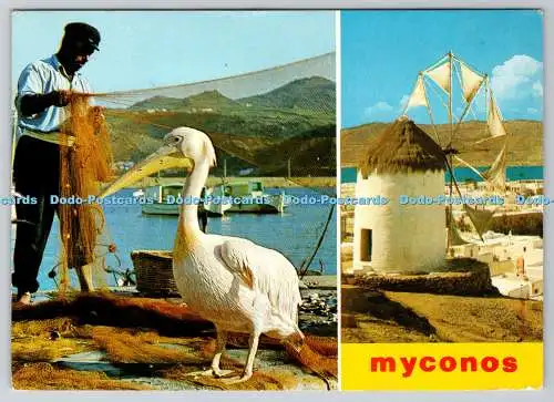 D326916 Griechenland. Malerische Mykonos. PM. Tolon. 1976. Postkarte. Multi View