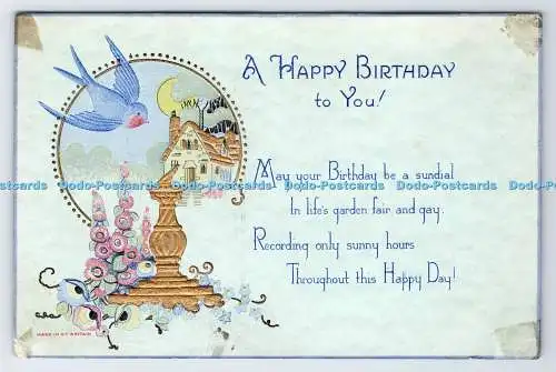 D334904 Alles Gute zum Geburtstag. Vogel. Haus